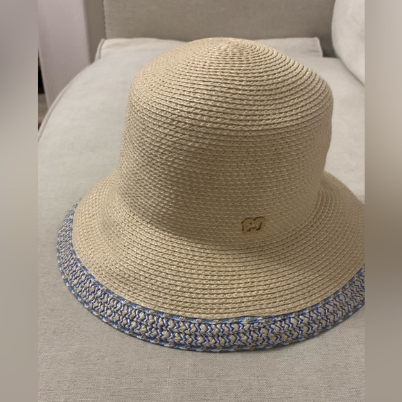 ERIC JAVITS Beige with Blue Trim Straw Hat - Picture 5 of 13